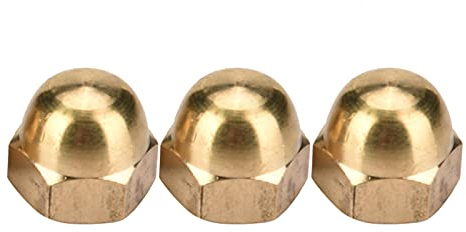 Dadi in Ottone M3-M12 Set Esagonali Con Cappuccio a Testa Bombata - Kit Dado Cieco per Dispositivi di Fissaggio Pneumatici e Assali Fissi (M8, 10 Pezzi)