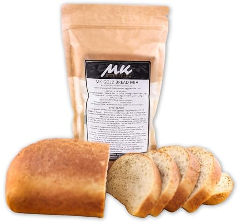 KETO Bread | 3.9g carbs - MK Gold, Eiweißbrot Backmischung | 600 g für 3 Brote (1,2kg) | Kohlenhydratarme Keto Brot | 29 g Protein | für Low Carb, Keto & Diabetiker