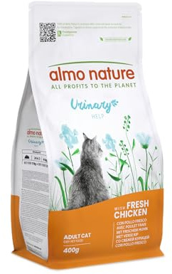 Almo Nature Urinary Help - Katzen-Trockenfutter mit Frischem Huhn - Unterstützung des Harnsystems mit Glucosamin und Reduzierten Gehalten an Magnesium, Kalzium und Phosphor - 400g Beutel
