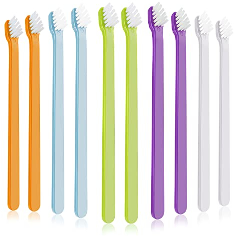 Molain Hundezahnbürsten, 10 Stück, weiche Silikon-Haustierzahnbürsten, Katzen-Zahnbürste, Welpen-Zahnbürste, Hundezahnreinigungsset, Zahnbürste für Hunde und Katzen kleine Rassen