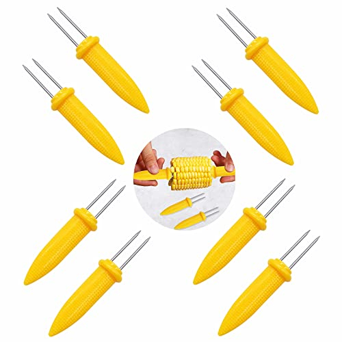 Maiskolben Halter,8 Stück Maiskolbenspieße Fruit Forks Edelstahl Maishalter für Hausmannskost,Picknicks,Grillen,Camping und Partys ZARRS Corn Fork, QYMC
