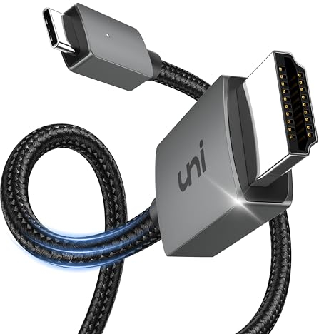 uni USB C auf HDMI Kabel 4K (Thunderbolt 3/4) USB Typ C auf HDMI 1m Kabel [stark und langlebig] Kompatibel mit iPhone 15 Pro, iPad Pro/Air, MacBook Pro, Samsung Galaxy S23-S8, HUAWEI P40 usw.
