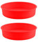 MEMOFYND Confezione da 2 stampi rotondi da 8 pollici, stampi per torte in silicone, stampi per torte, accessori da forno, utensili da cucina, resistenti al calore e alle alte temperature (rosso)