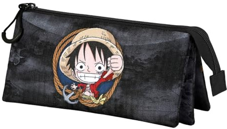 One Piece Ropes-Astuccio Triplo, Nero, 23 x 11 cm