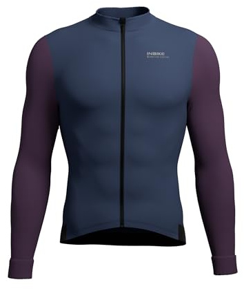 INBIKE Maglia Ciclismo Invernale Uomo Giacca Bici in Pile Antivento Aderente Silm Fit per MTB Bici Running e Vita Quotidiana