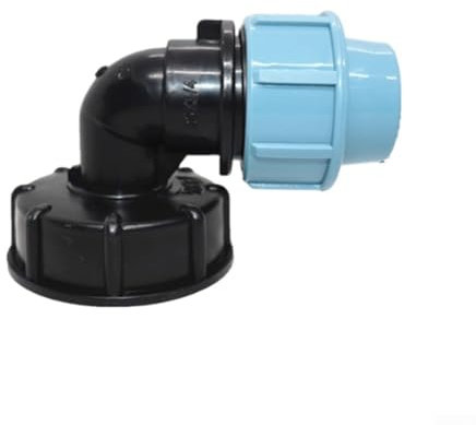 Conectores de rosca de tanque IBC, accesorios de tubería de agua de 20/25/32 mm Adaptador de tanque IBC (salida de codo de 32 mm)