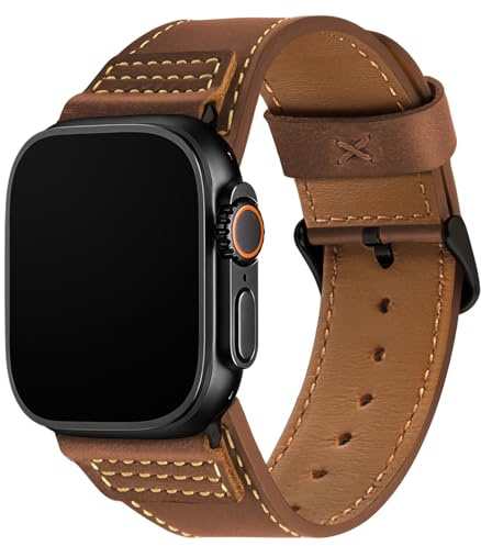 Wristitani Compatible avec Apple Watch Bracelet Cuir 44mm 45mm 46mm 42mm 49mm 40mm 41mm 38mm, Smartwatch Bracelets de Remplacement Femmes Hommes pour iWatch Ultra 2 Série 10 9 8 7 SE 6 5 4 3 2 1