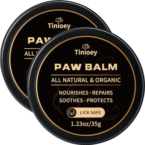 Tinioey Dog Paw Balm for Dogs & Cats (35g*2) | 2 Pack All Natural Dog Nose Balm Dog Paw Protector/Moisturizer/Soother for Dry Cracked Paws & Nose | Dog Gifts Dog Essentials