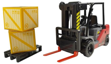 Toys Amsterdam gaffeltruckar leksak för barn med friktionsmotor och tillbehör, gåva till barnfödelsedag – lager leksaksbil truck set, perfekt som barnleksak för skoj i barnrummet!