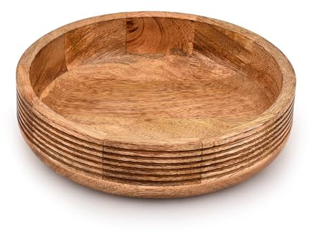 Kimona Fruit Bowl Mango Wood Serving Bowl for Home Kitchen Fruits Salads Multipurpose Hand Made Antique Wooden Fruit Bowl (10 x 10 x 2.5)