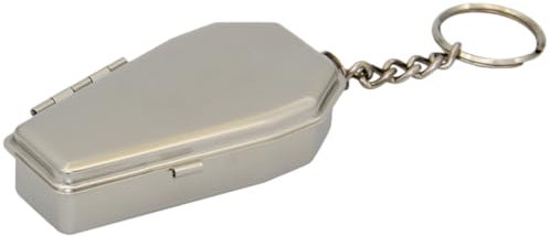 WRITWAA Portable Metal Ashtray Keychain Coffin Shape Mini Pocket Ashtray for Outdoor Smoking Travel and Halloween