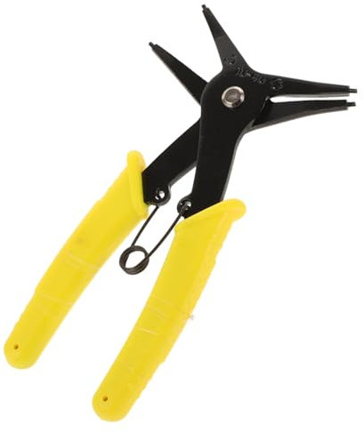 Zerodeko alicates precisos para anillos de seguridad alicates para anillos de seguridad de cilindros largo externo para os elásticos con resorte 45# acero Amarillo