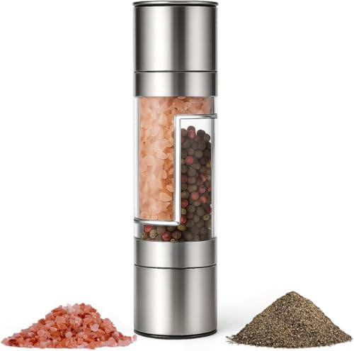 Molinillo de sal y pimienta 2 en 1, ajustable manualmente del Himalaya, molinillo de pimienta, molinillo de chile, molinillo de especias para barbacoa, cocina