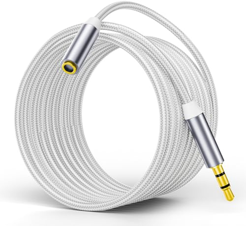 HAOISH Headphone Extension Cable 20 FT, 3.5mm Male to Female Extension Audio Cord- 1/8 Aux Stereo Jack Cable Extender Nylon Braided for Smartphones, Tablets, Media Player