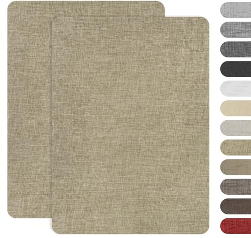 AXEN 2PCS Fabric Repair Patches, Self-Adhesive Linen Patch for Furniture, Couch, Sofa, Tote Bag, Car Seat, Khaki