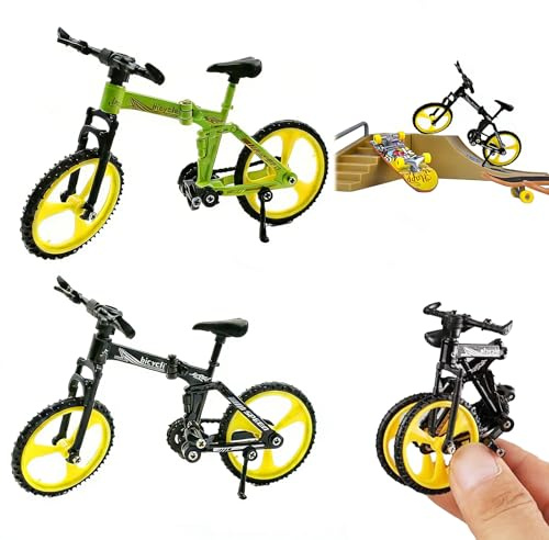 KOQAIIZ 2 Piezas Finger BMX, Mini Bici, Mini Skateboard Da Dita, Fingerboard, Finger Mountain Bike, Della Bicicletta Della Lega Modellin Per l'insegnamento,Ufficio,Club,Casa