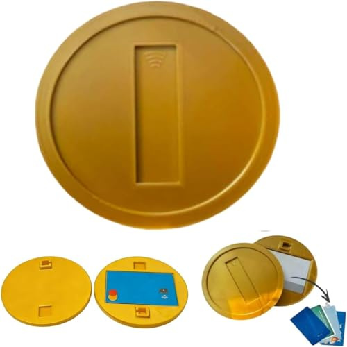 Porta carte retrò con moneta d'oro stampata in 3D, design ispirato al divertente gioco di salto, porta carte retrò con monetas d'oro, moneta d'oros del divertente gioco di salto, custodia per (1 PCS)