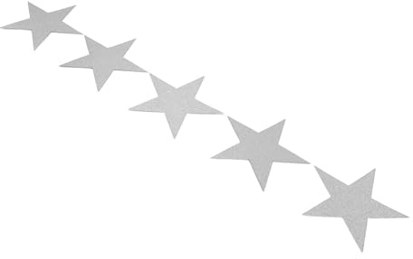 MAJONMMERD 50 St Glitter Star Pappersutskärningar Dubbelsidiga Papper Stjärndekorationer 5,98 Tum för Anslagstavla Klassrum Bröllopsfest Väggdekoration (Silver)