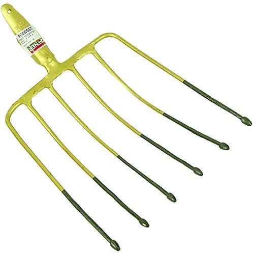 Horca curva de 6 dientes, de acero, sin mango, para jardín, uvas, patatas