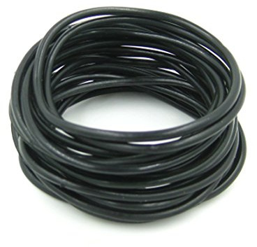 20 Piece Black Rubber Gummy Bracelets Silicone Jelly Wristbands