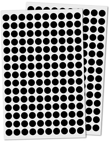 3000 Stück, 10mm Klebepunkte Runde Punktaufkleber Etiketten Markierungspunkte - Schwarz