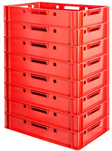 Euro Apilamiento de Plástico Caja Industrial Euro Caja Almacenamiento Eurobox E1 Kingpower, Número:8