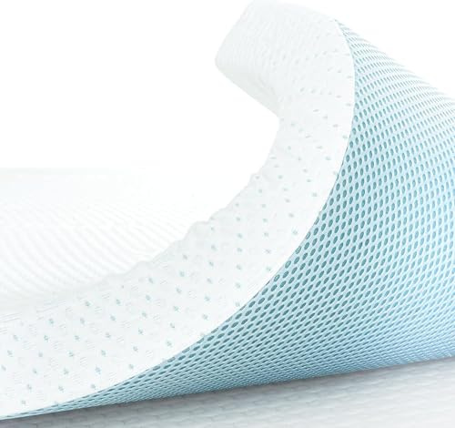 CHUN YI Cubrecolchón individual de espuma viscoelástica de 7,6 cm de grosor con funda de bambú hipoalergénica antideslizante y ventilada, diseño de espuma viscoelástica suave y flexible para aliviar
