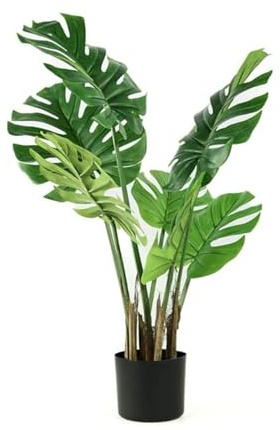 Valyria Home | Monstera Artificial 80 cm – Costilla de Adán Realista para Decoración de Hogar, Oficina y Negocios – Planta Tropical de Plástico – Planta Artificial Pequeña