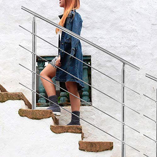 geländerTreppengeländer Geländer 80cm 2 Stangen für Treppen Innen und Außen Treppengeländer schlicht und elegant Schraubdübel
