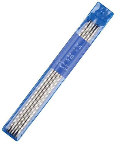 Coopay Set di 5 Ferri da Maglia da 3,5 mm, Lunghezza 20 cm, Ferri da Maglia in Acciaio Inox per Calzini, Sciarpe, Berretti, Animali Domestici, Maglioni, Ferri da Maglia per Calzini da 3,5 mm