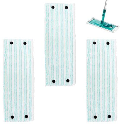 VMUTGA 3 Stück Wischmopp Bezug für Leifheit Clean Twist M Micro Duo Bodenwischer, 41.8 x 13.5 cm Ersatzbezug Mikrofasern Ersatz Wischbezug Bodenwischer Ersatzzubehör Bezug Zubehör für Alle Böden