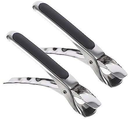 SECFOU 2pcs Plate Gripper Air Fryer Pans Gripper, Hot Dish Bowl Pizza Baking Pan Anti-Scald Clips Tongs Clamp for Microwave Toaster Oven Lifting Hot Plates