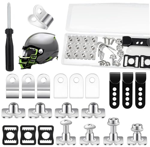 Kit de réparation de football, kit de réparation de hockey,Kit de réparation de 33 pièces de rechange multiples | Kit matériel comprenant clip de visière, clip en J et joints en caoutchouc fournis