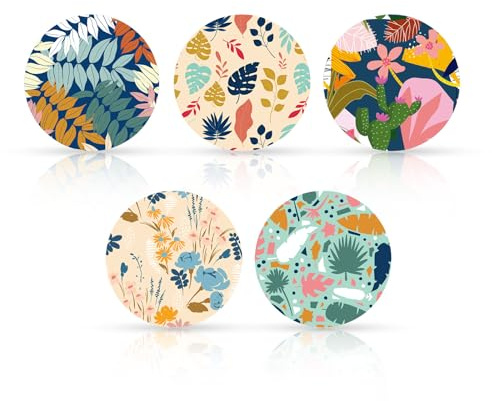 25pcs Summer Sensor Patches, Summer Leaves Theme Sensor Adhesive Covers 5 Styles Waterproof Adhesive Stickers Compatible with Libre 2 and Libre 3
