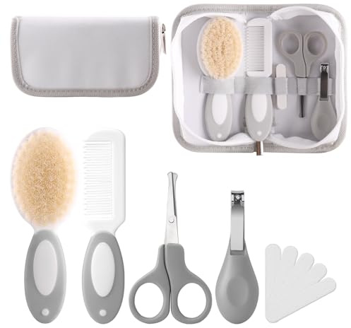 Baby Hair Comb Set Soft Baby Hair Brush Baby CombHair Comb Set Newborn Baby Hair Brush and Comb Set Baby Care Hair Brush forGirls and Boys, Ideal Present for Baby Gary