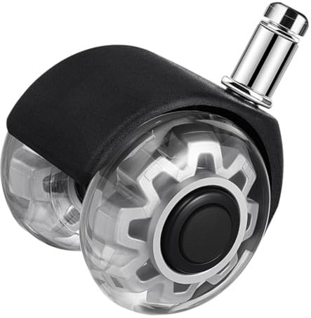 Homoyoyo Office Chair Caster Wheels Replacement Heavy Duty Silver Caster Wheel for Home and Office Computer Desk Chairs Without Brake