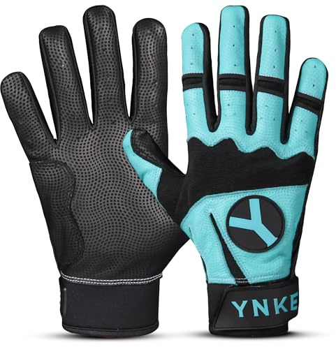 YNKE Gants de batteur de baseball et softball – Paume en cuir, confort respirant, ajustement durable pour jeunes, adultes et joueurs unisexes (adulte – L)