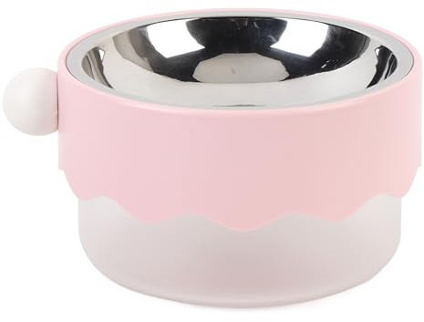 Aramox Large Capacity Stainless Steel Double Wall Dog Bowl Spill Proof Food Water Feeding Bowl for Home Indoor Pets, ABS Stainless Steel Material