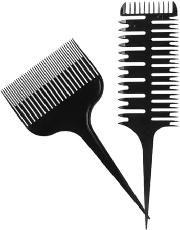 NULYLU Peines Profesionales para Mechas y Corte, Juego de 2 Piezas Resistentes, Ideales para Peluquería y Cuidado del Cabello Hogar