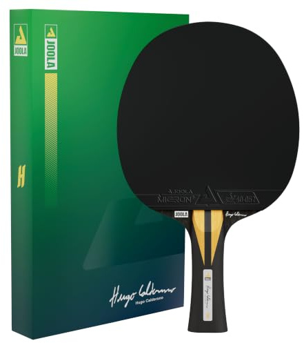JOOLA Hugo Calderano Infinity Carbon High Performance Table Tennis Racket – Ergonomic Comfort Grip - ITTF Approved Rubbers - Competition Paddle for Power Players - Protective Packaging Case