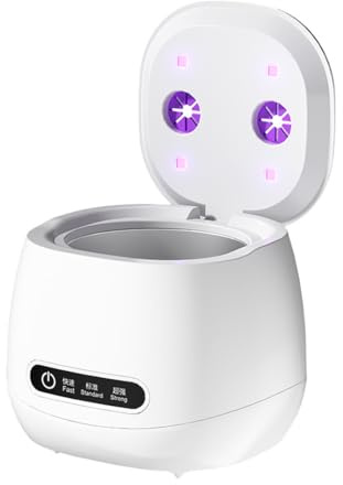 Cleon - Pulitore ad Ultrasuoni 45000Hz per Mascherine Dentali con 3 Modalità, Vasca in Acciaio Inossidabile e Pulizia Rapida in 5 Minuti