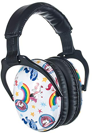 PROTEAR Protección auditiva para niños, orejeras plegables ajustables, protección contra el ruido, auriculares para conciertos, escuela, festival, protección auditiva con SNR 28 dB (Unicorn)