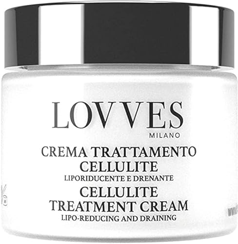 LOVVES Crema Anticellulite, Alta Cosmesi Naturale, Liporiducente e Drenante, Stimola La Circolazione, Alto Potere Idratante, Utilizzabile in gravidanza, Formato Vaso in Vetro 200ml