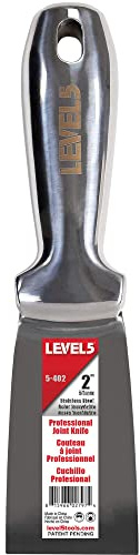 2 All Stainless Steel Joint Knife - LEVEL5 | Professional Grade Putty Blade, Premium Polished All-Metal, Precision Ground Edge, Ergonomic, Corrosion Resistant | 5-402