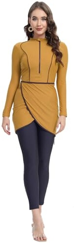 seafanny Traje de baño musulmán de 3 Piezas para Mujer con Cubierta Completa Hijab Burkini Modesto Traje de baño
