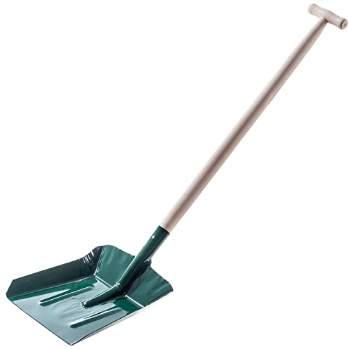 KADAX Pala de carbón con mango ergonómico, pala con mango estable, pala robusta para cenizas, carbón, polvo de carbón, herramienta de jardín, pala de jardín (mango de madera)