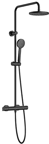 Roca A5A9F18NB0 - Columna de ducha termostática Victoria BASIC, Version Nueva Acabado, Negro mate