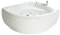 Basera® BASIC Indoor Eck-Whirlpool Badewanne Korfu 155 x 155 cm mit 13 Massagedüsen, Wasserfall, LED-Ambiente