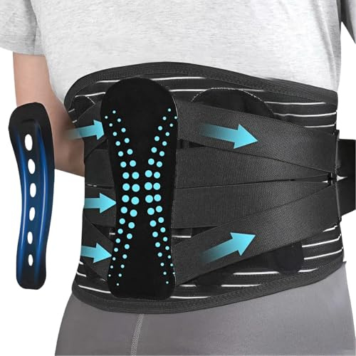 Cilnos Faja Lumbar para Hombres y Mujeres, Cinturón de Soporte Trasero Transpirable para Alivio del Dolor de Espalda Baja, Cinturón de Soporte Lumbar para Lesiones, Disco Herniado, Ciática y Más