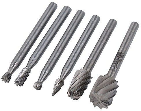 Eighosee 6PCS HSS Multi Tool Burr Routing Router Bit Cutter Attachment for